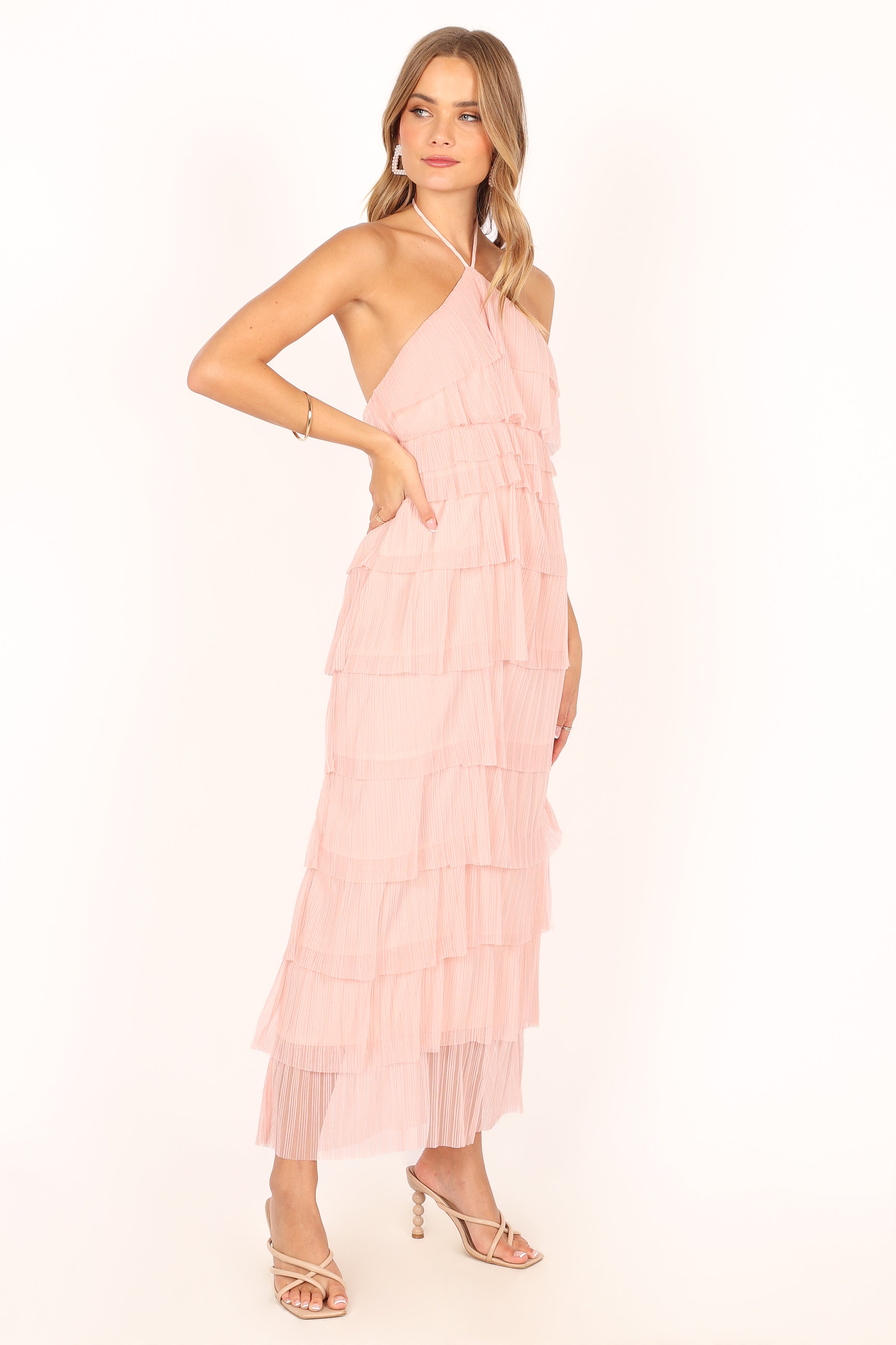 Colton Halterneck Maxi Dress - Pink