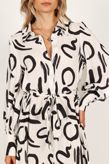 Cosmo Wrap Mini Dress - White/Black