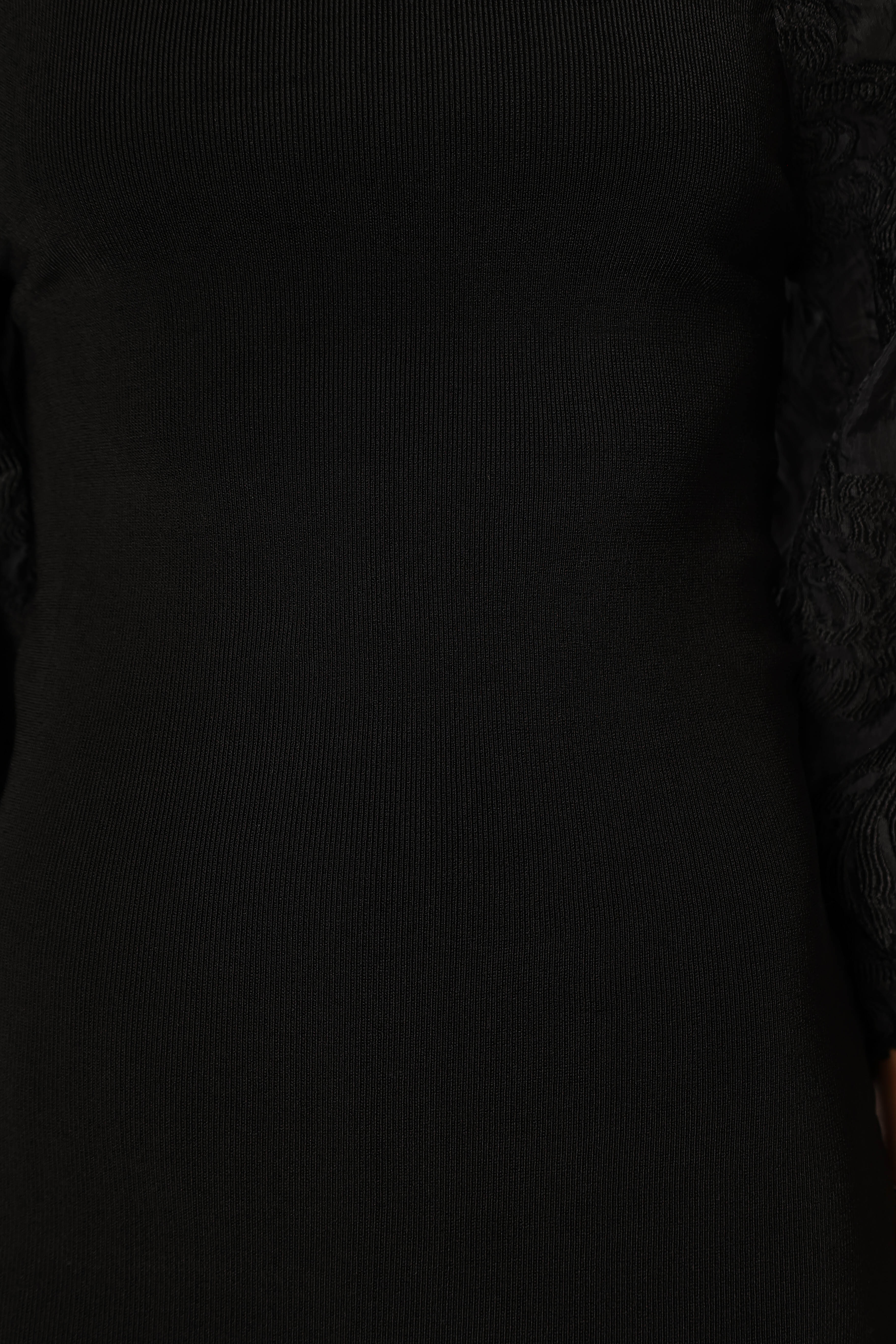 Dolly Puff Sleeve Midi Dress - Black