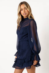 Felix Long Sleeve Mini Dress - Navy