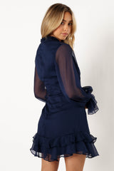 Felix Long Sleeve Mini Dress - Navy
