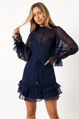 Felix Long Sleeve Mini Dress - Navy
