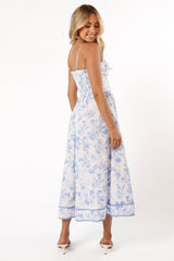 Flora Midi Dress - Blue Floral