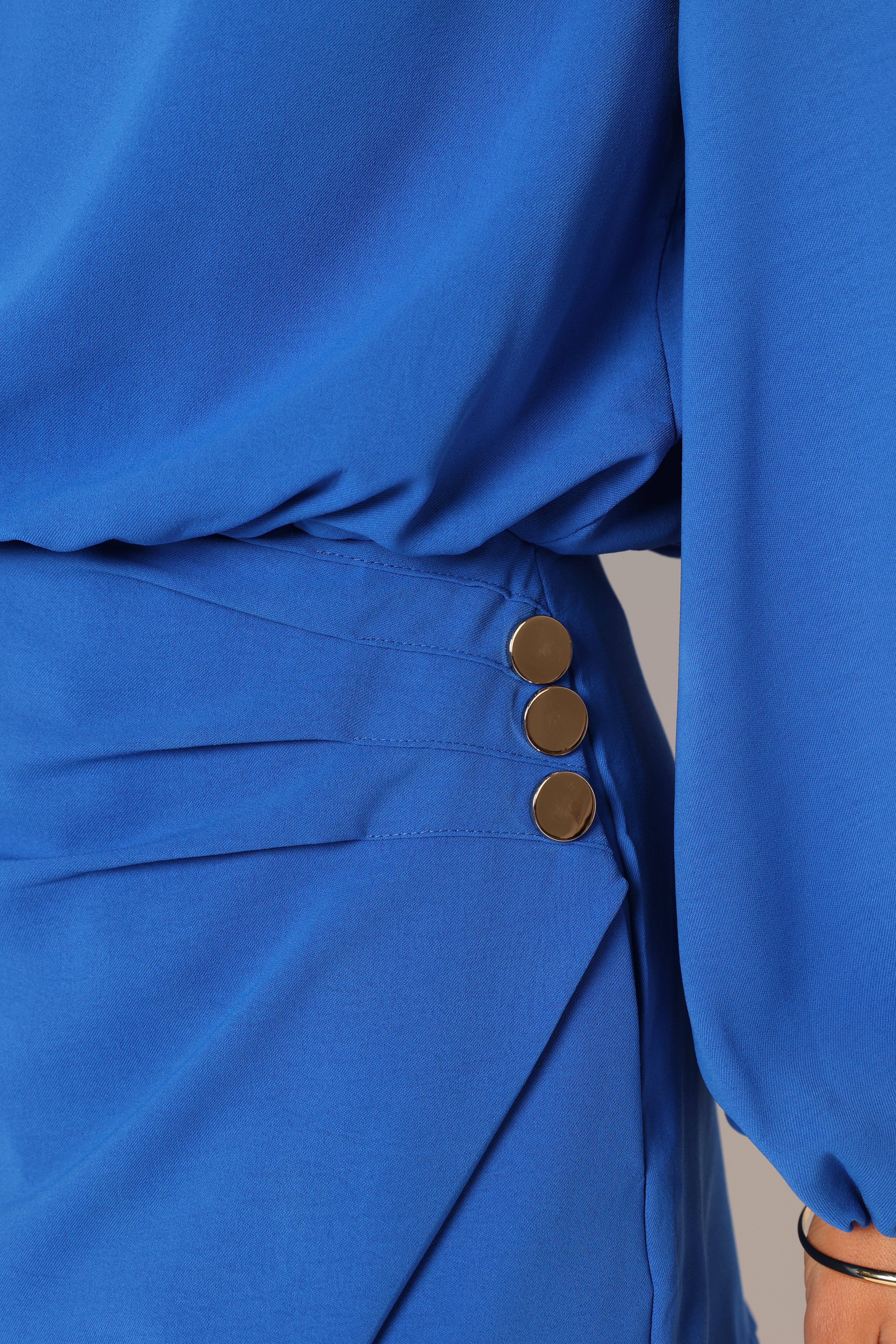 Galen Long Sleeve Romper - Paris Blue