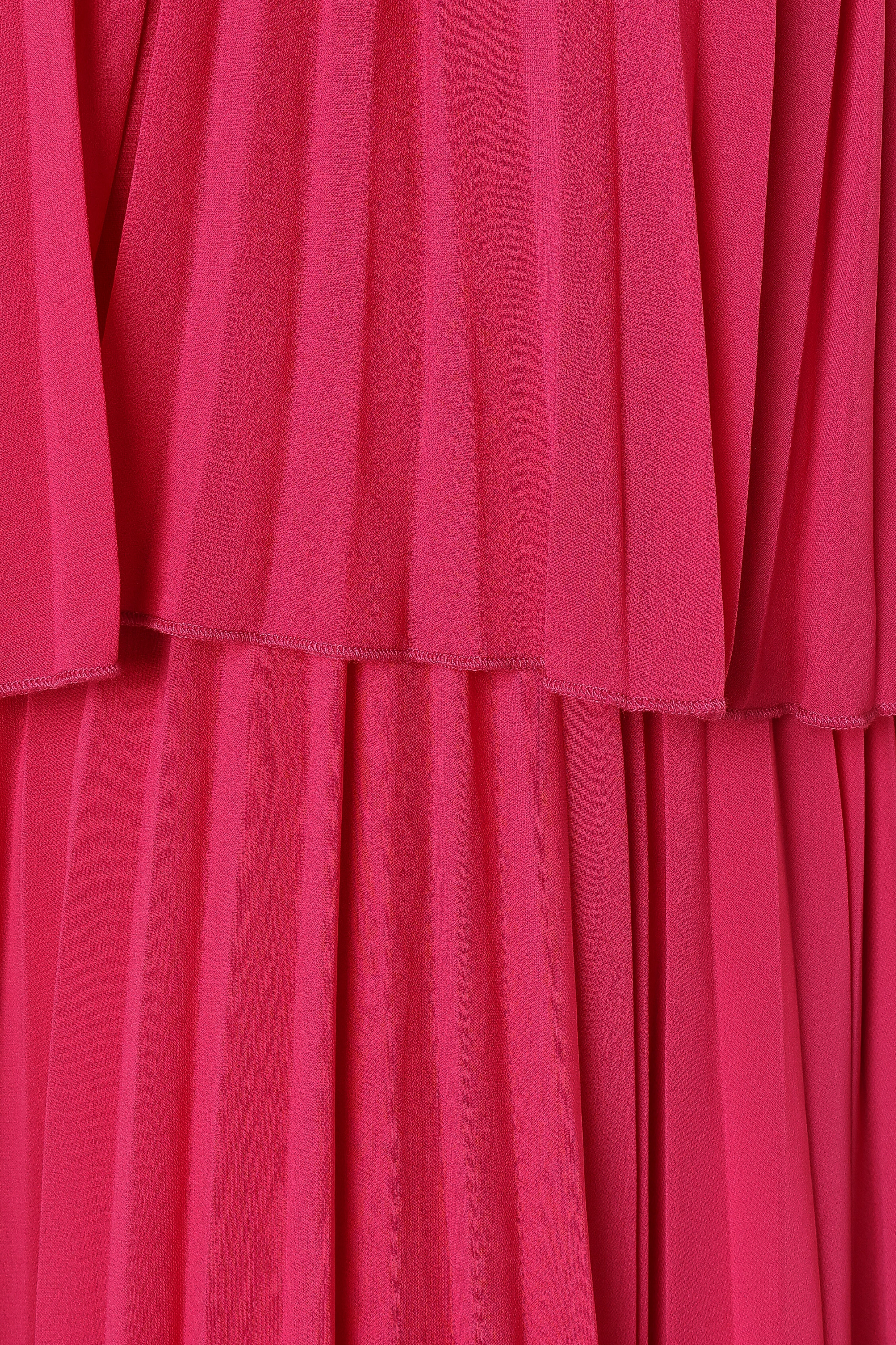 Gia Pleated Halterneck Mini Dress - Hot Pink