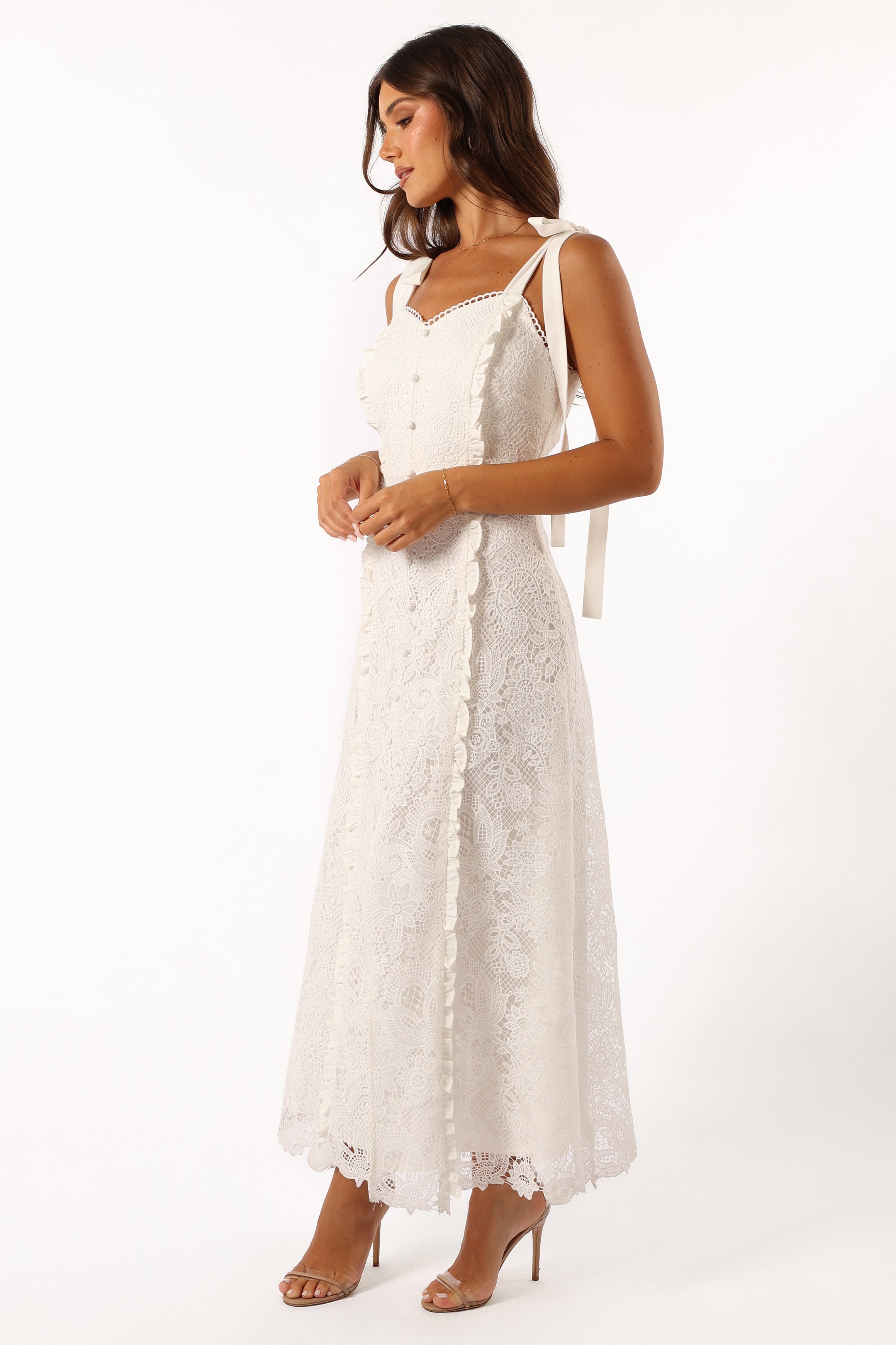 Jagger Midi Lace Dress - White