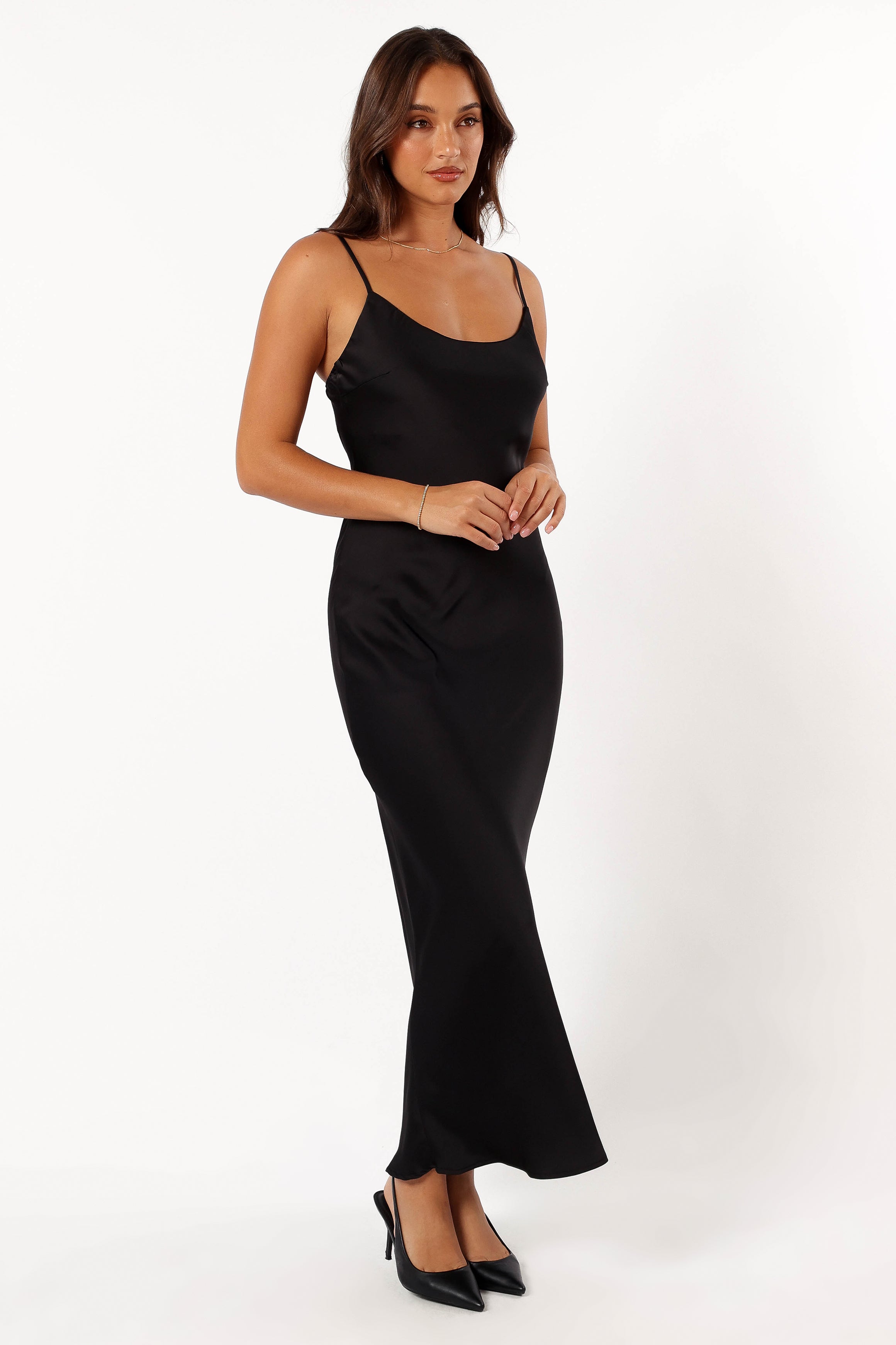 Jamie Maxi Slip Dress - Black