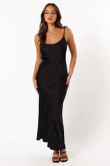 Jamie Maxi Slip Dress - Black