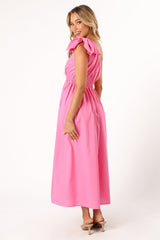 Kailey One Shoulder Maxi Dress - Hot Pink