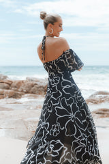 Karma Maxi Dress - White/Black Floral