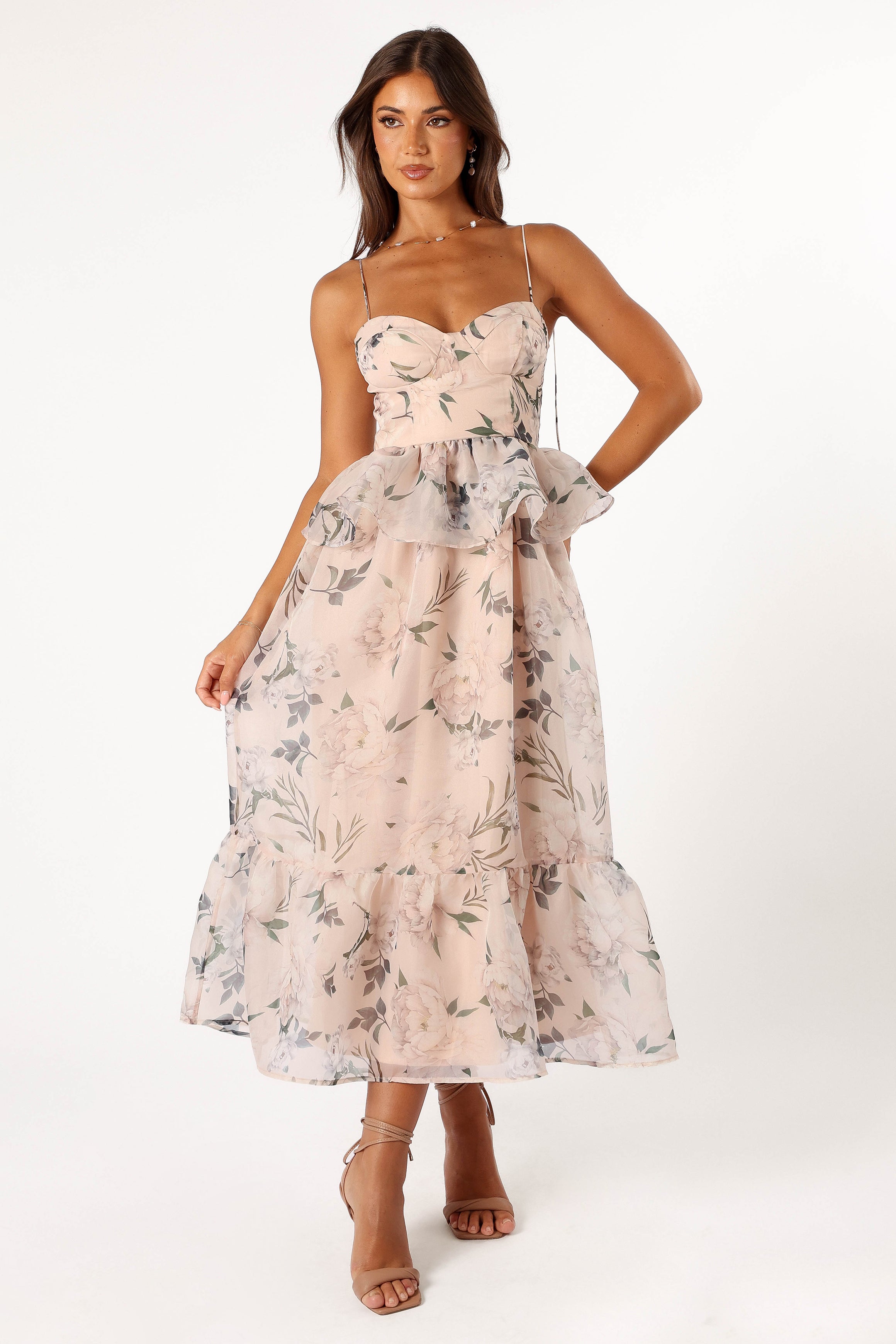 Kennie Midi Dress - Pink Floral