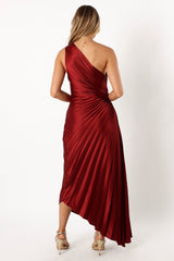 Kleo One Shoulder Maxi Dress - Merlot