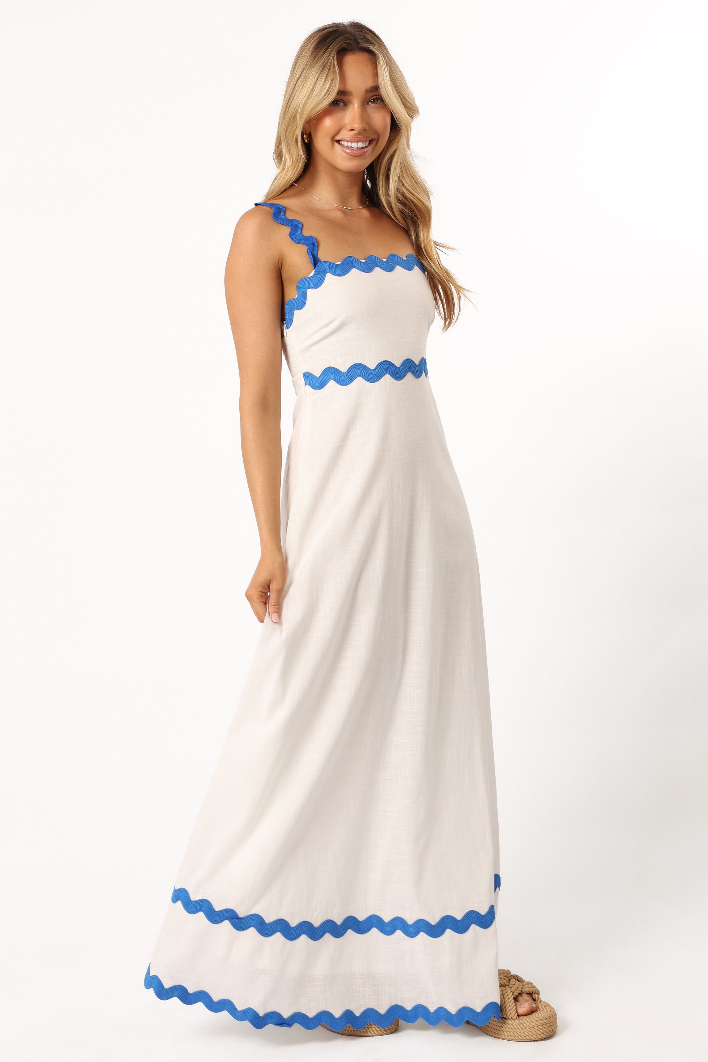 Nancy Maxi Dress - Blue/White