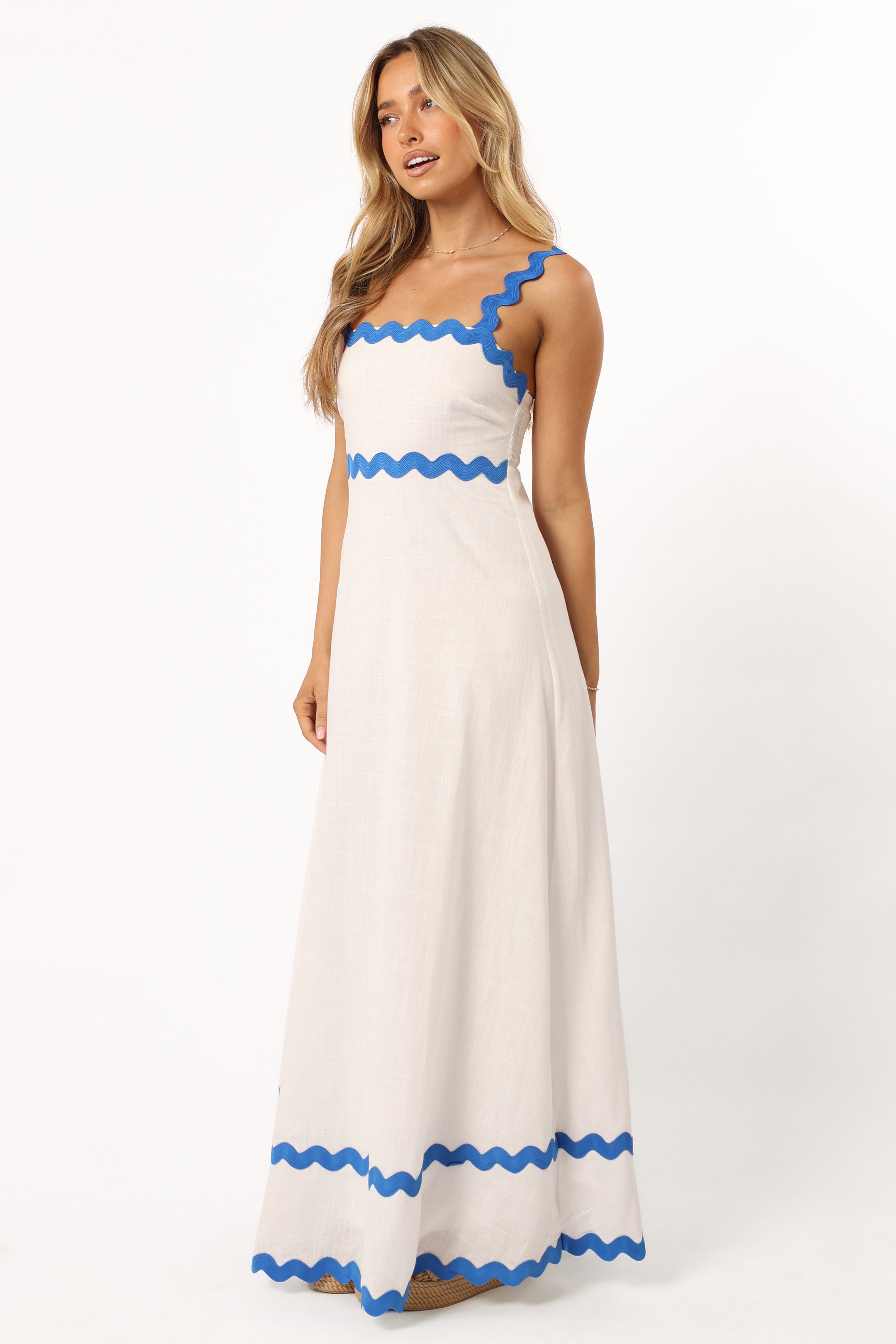 Nancy Maxi Dress - Blue/White