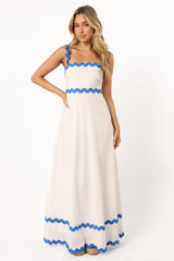 Nancy Maxi Dress - Blue/White