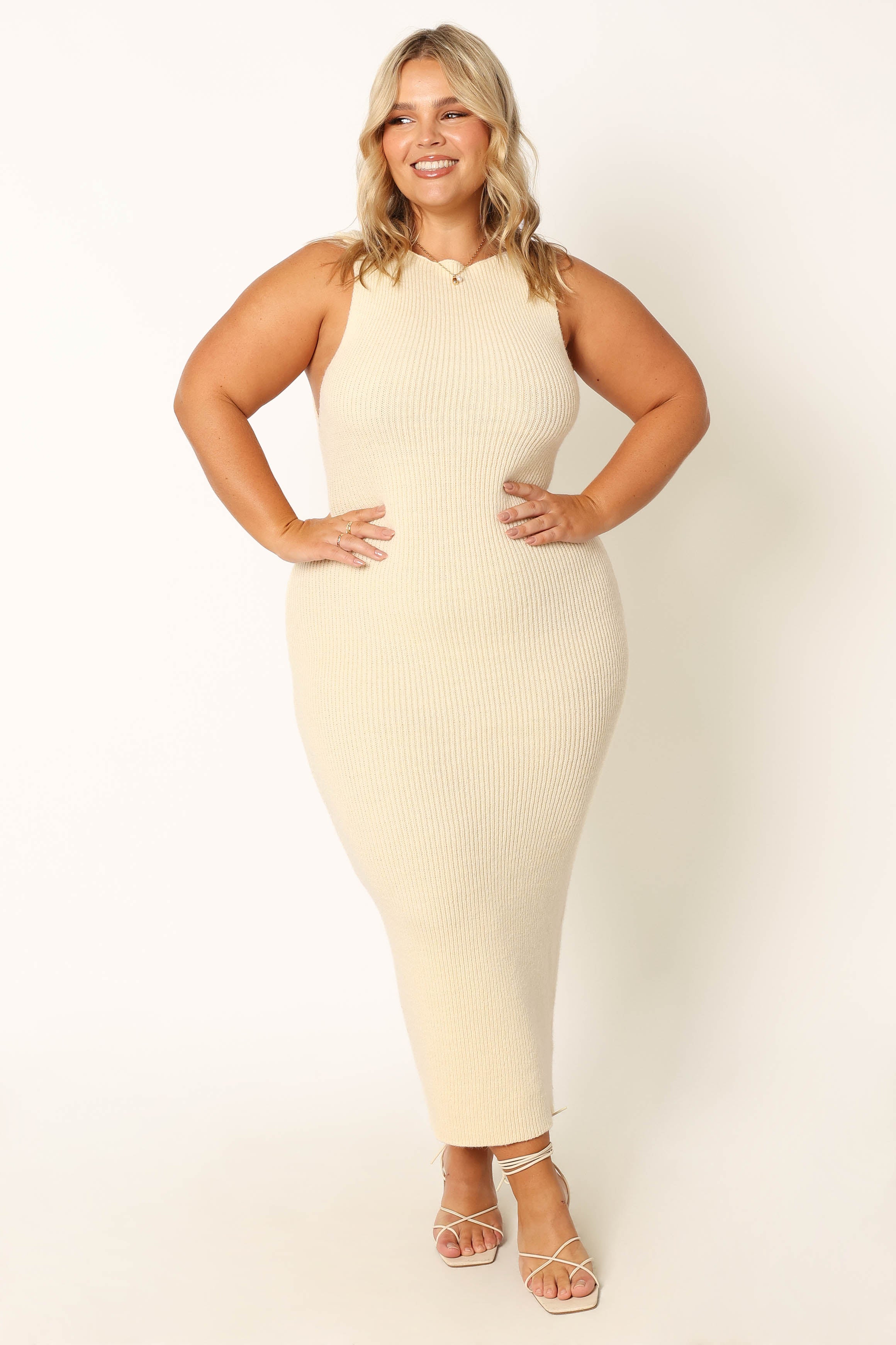 Nita Midi Dress - Beige