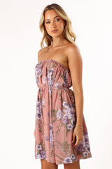Noah Strapless Mini Dress - Floral