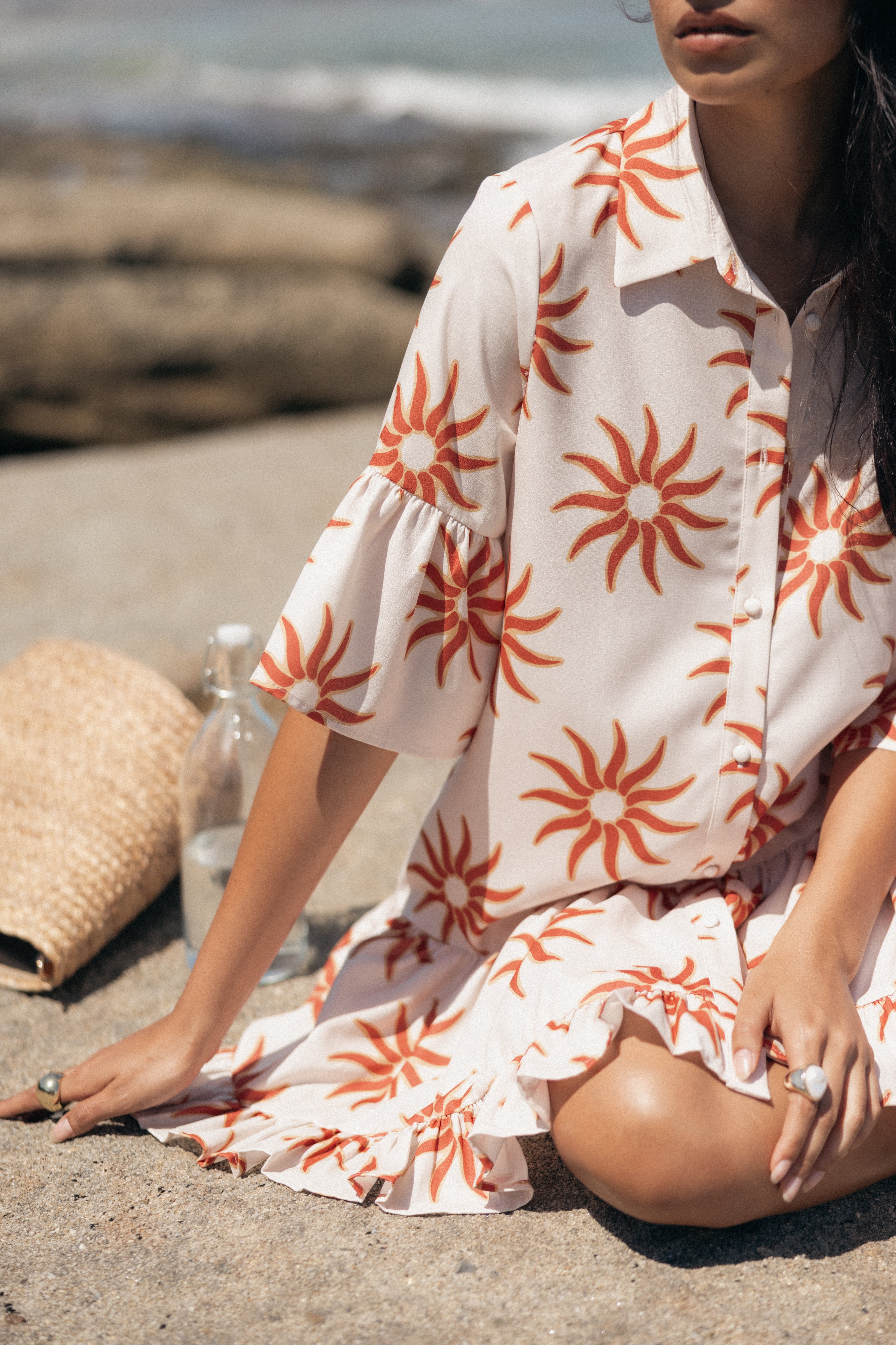 Ren Long Sleeve Mini Dress - Soleil