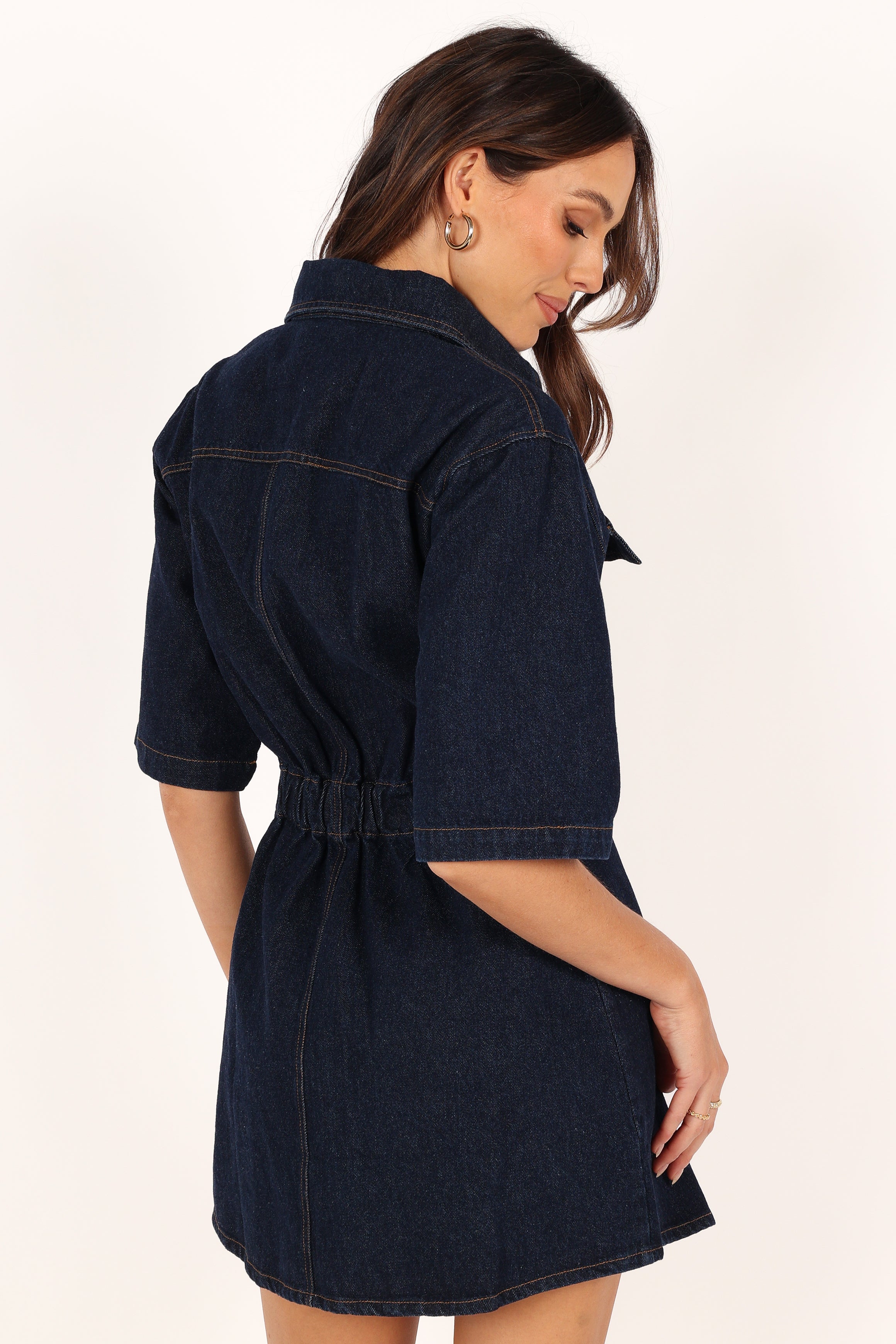 Hailey Denim Mini Dress - Dark Denim