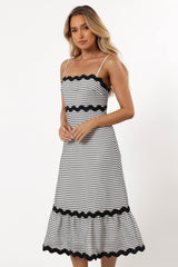 Savvy Midi Dress - Black/White
