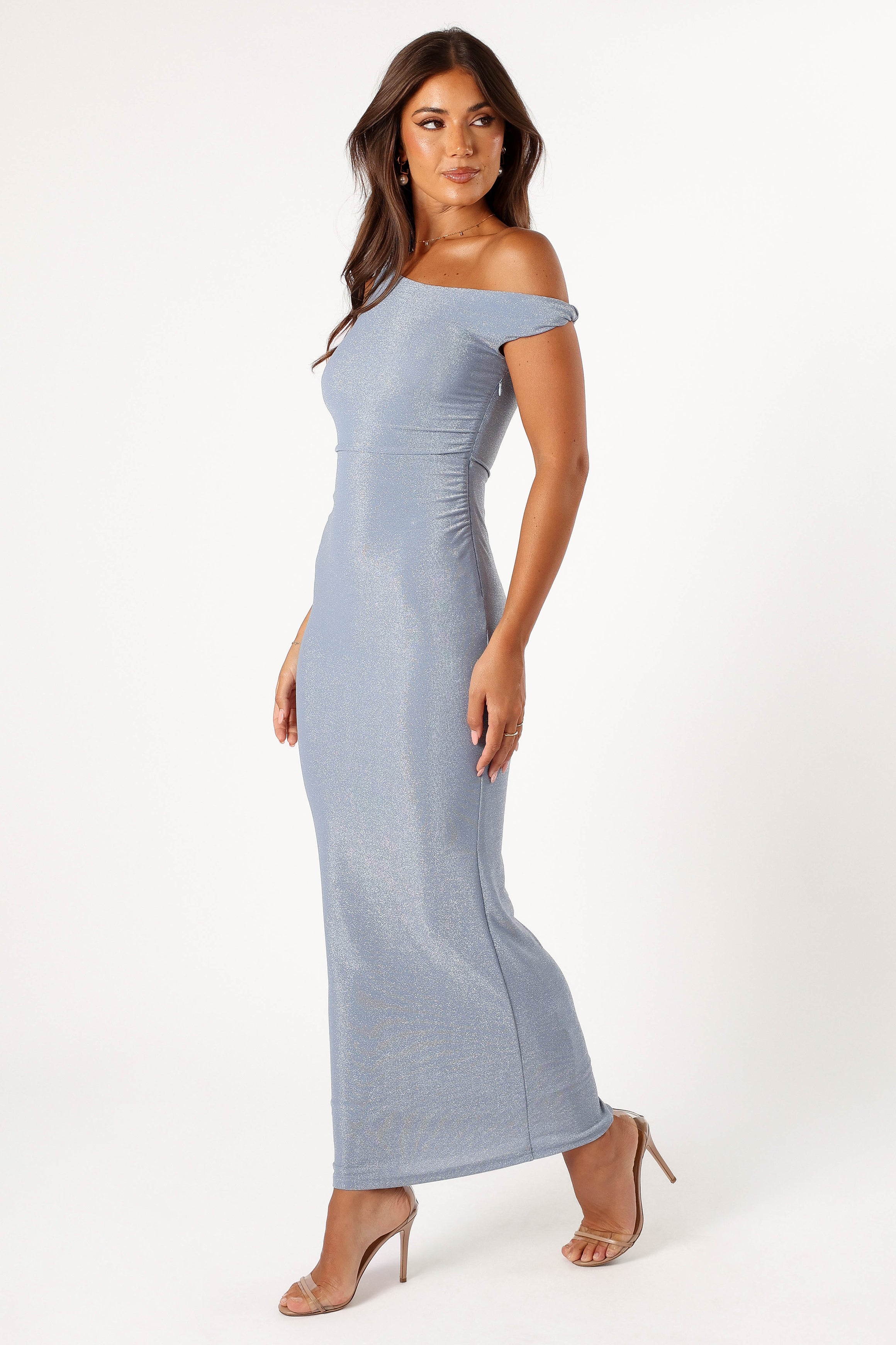 Sebastian Off Shoulder Maxi Dress - Blue