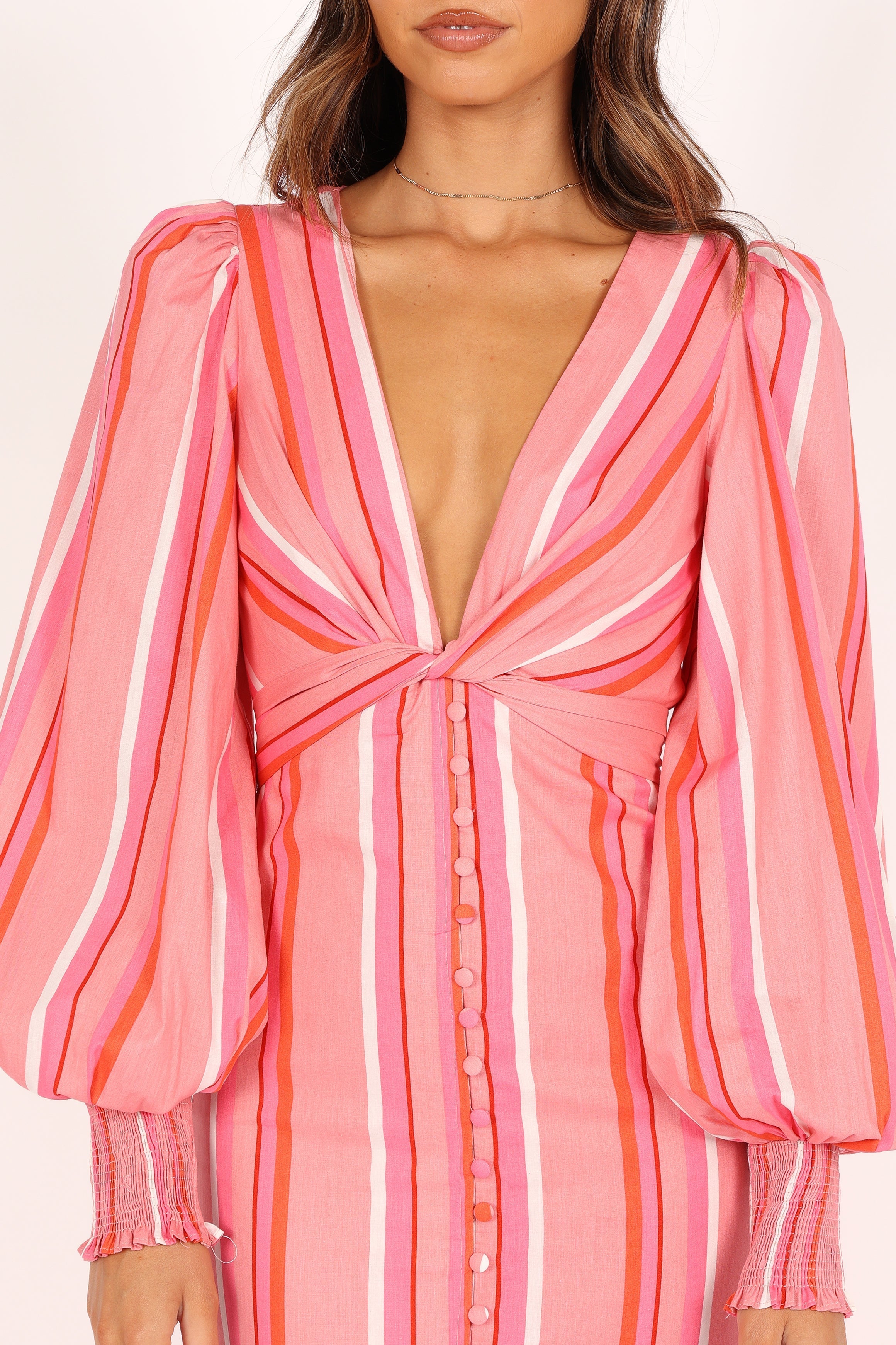 Senorita Long Sleeve Dress - Pink Stripe
