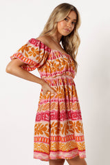Siesta Off Shoulder Mini Dress - Yindi Print