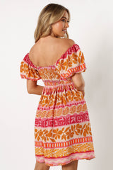 Siesta Off Shoulder Mini Dress - Yindi Print