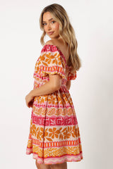 Siesta Off Shoulder Mini Dress - Yindi Print