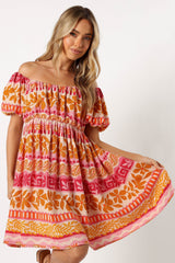 Siesta Off Shoulder Mini Dress - Yindi Print