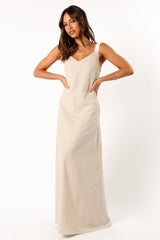 Sjon Contrast Strap maxi Dress - Oatmeal