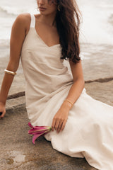 Sjon Contrast Strap maxi Dress - Oatmeal