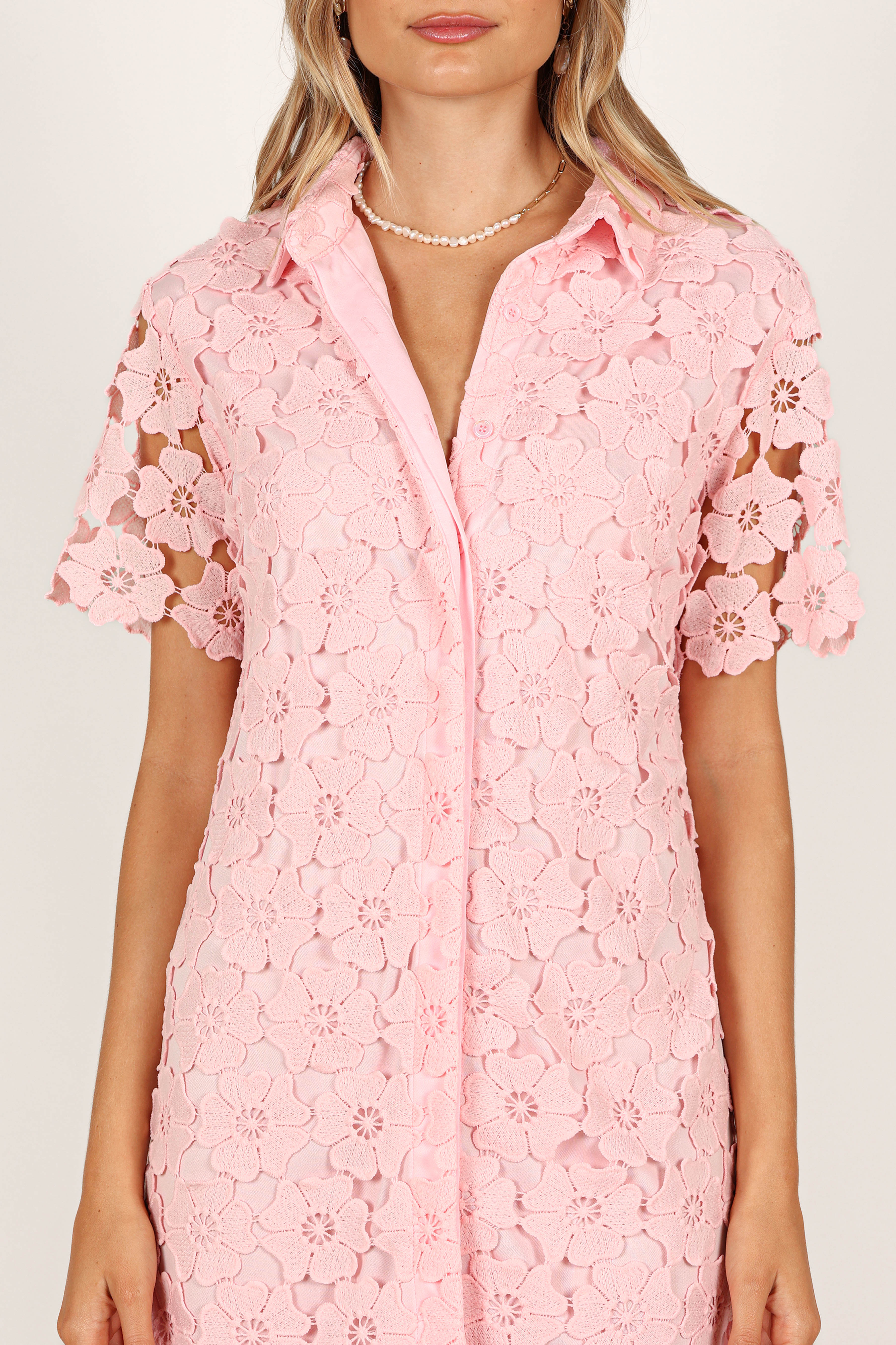 Tallie Button Up Mini Dress - Pink