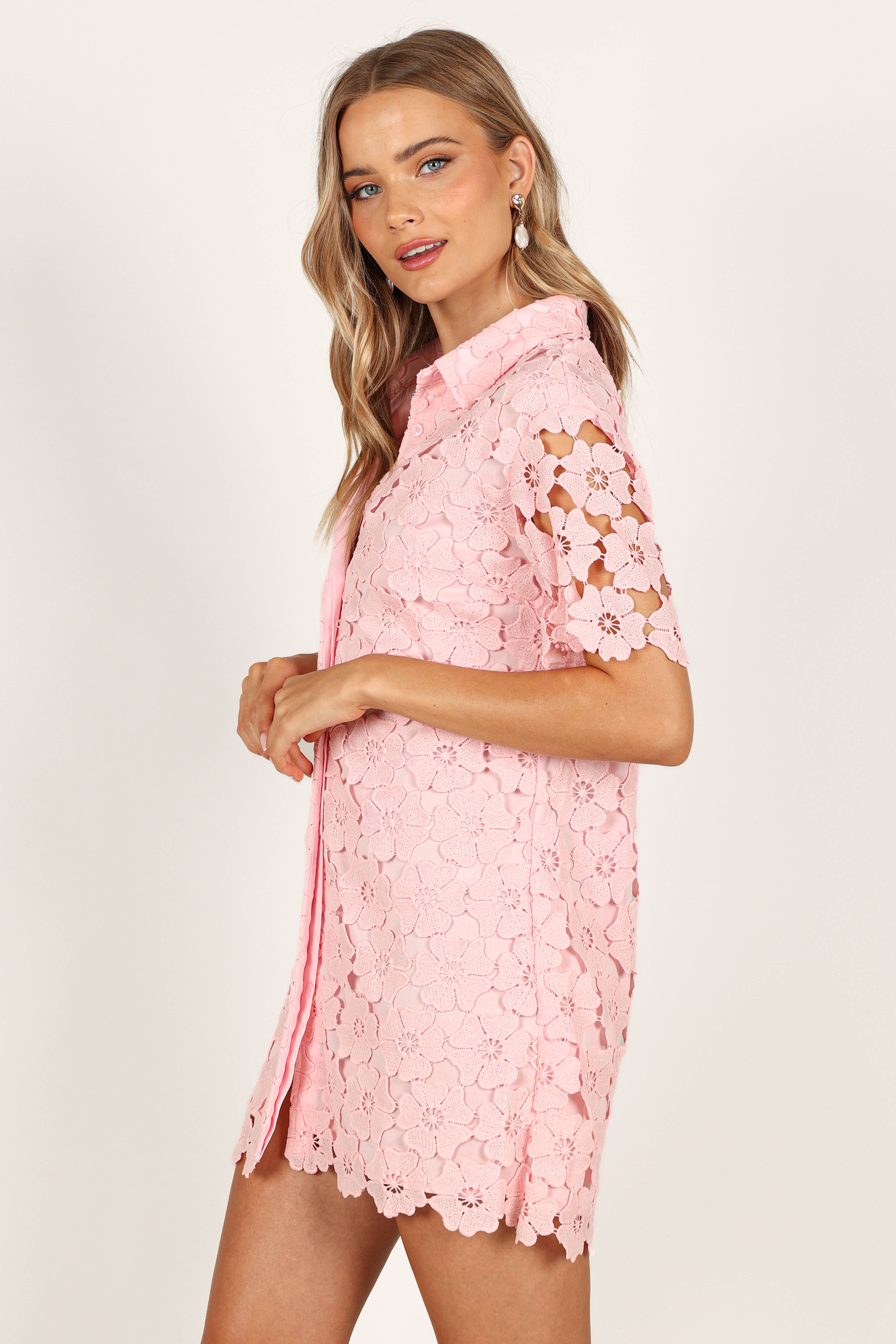 Tallie Button Up Mini Dress - Pink