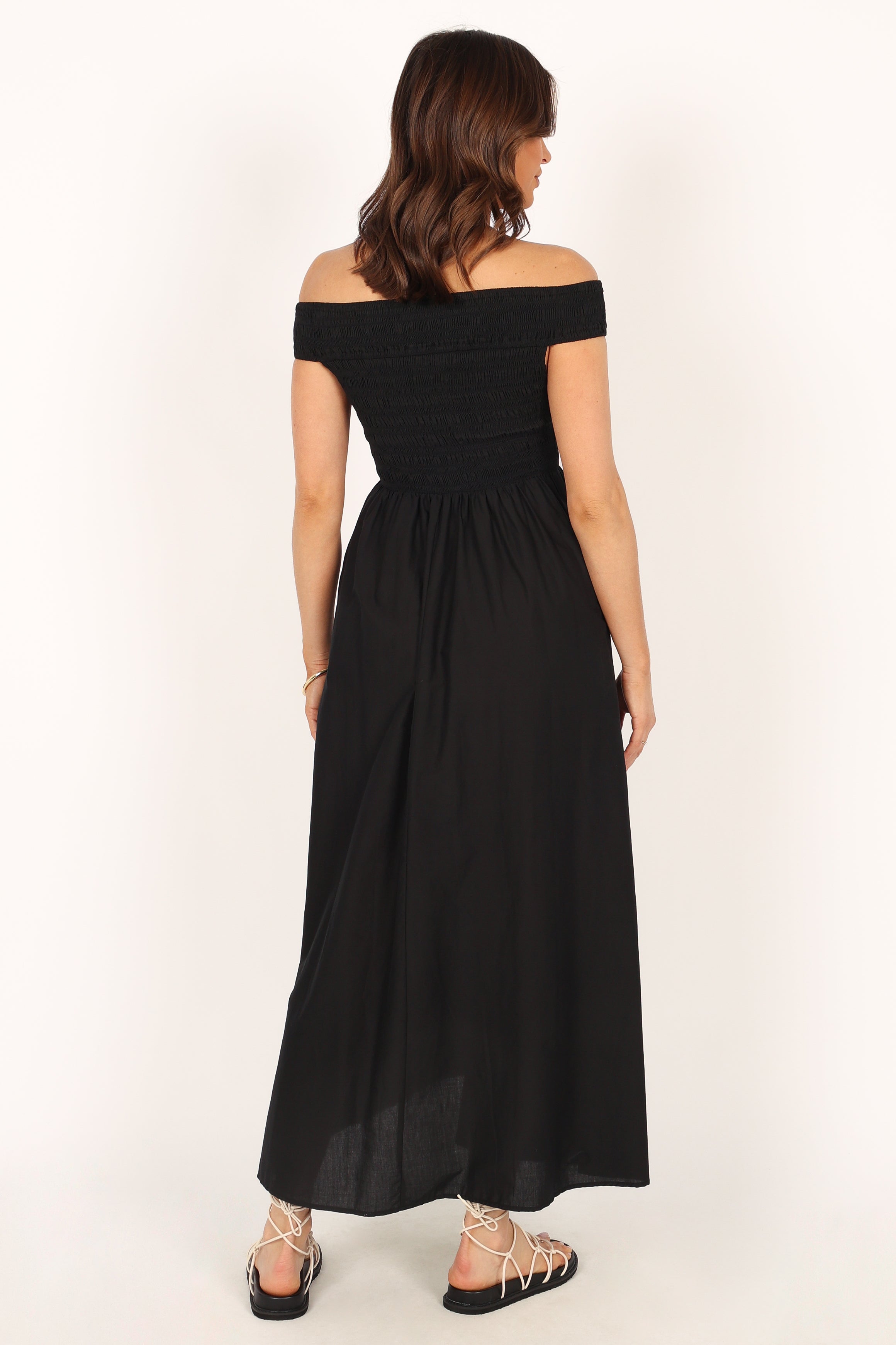 Tessa Off Shoulder Maxi Dress - Black