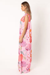 Tillie One Shoulder Maxi Dress - Pink Floral