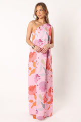 Tillie One Shoulder Maxi Dress - Pink Floral