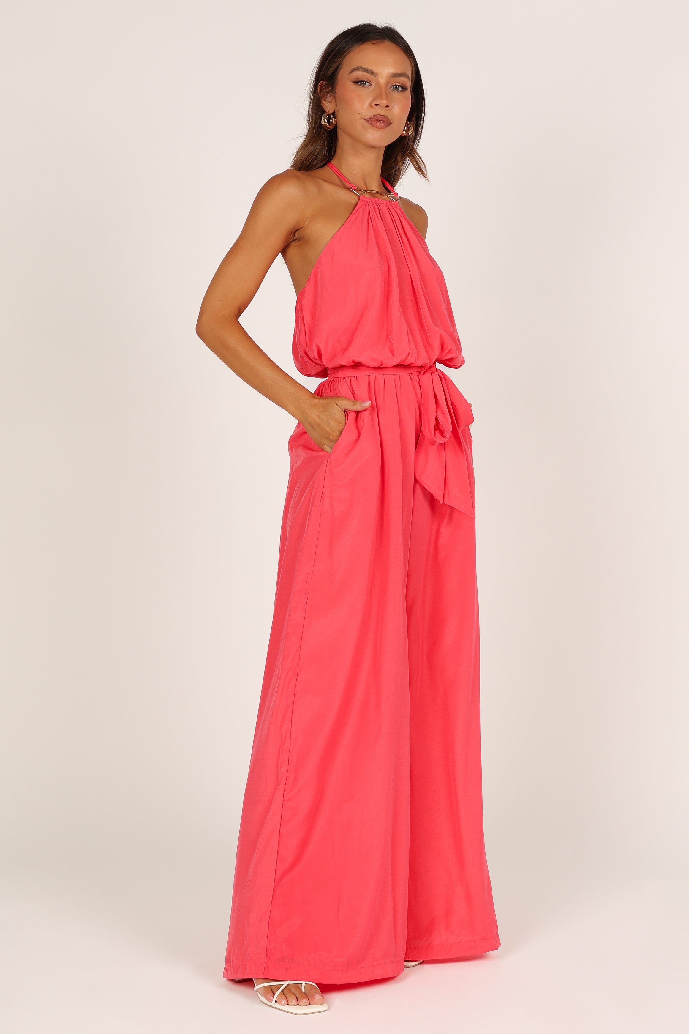 Dionne Halter Jumpsuit - Flamingo