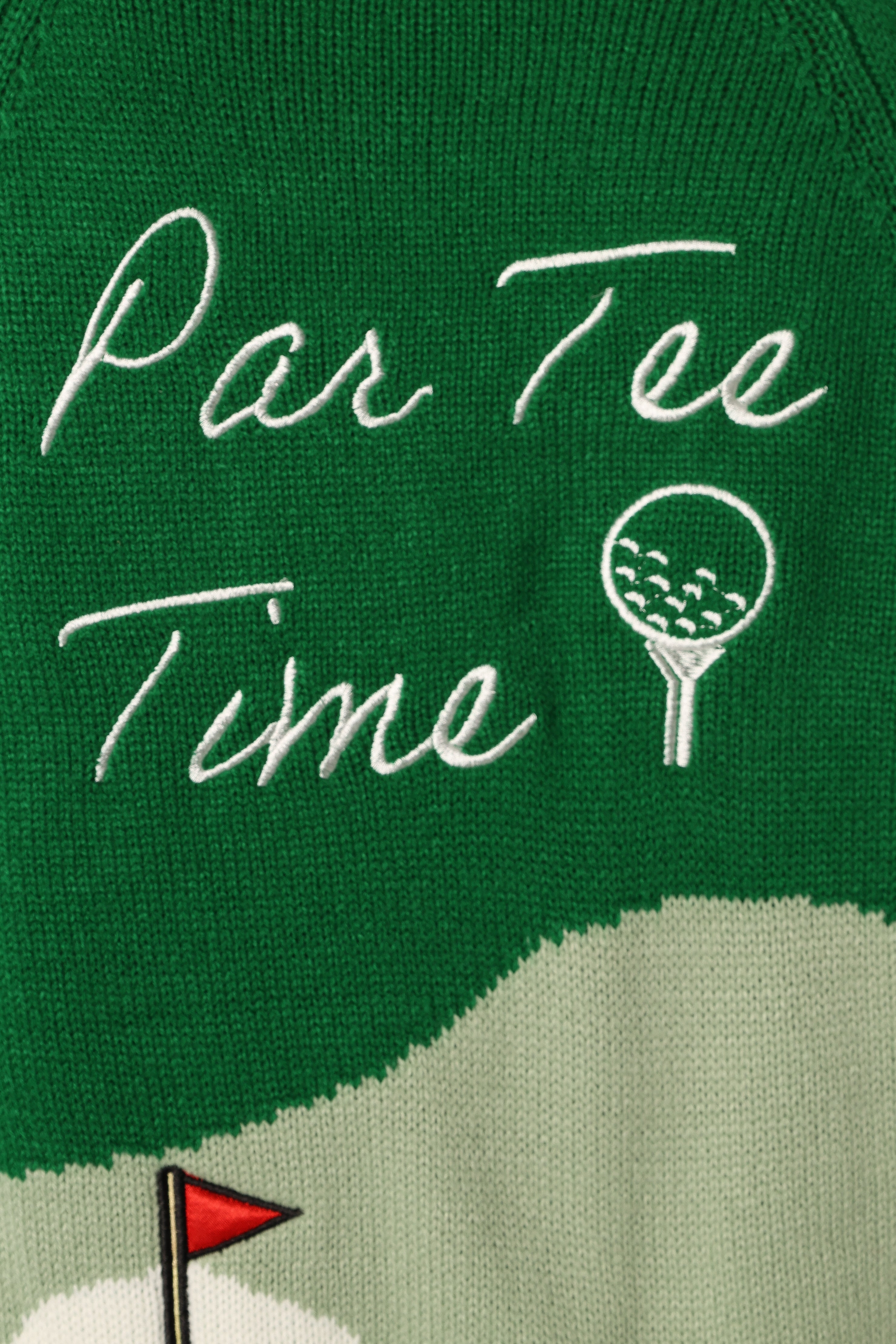 Golf Embroidered Patch Button Front Cardigan - Field Green