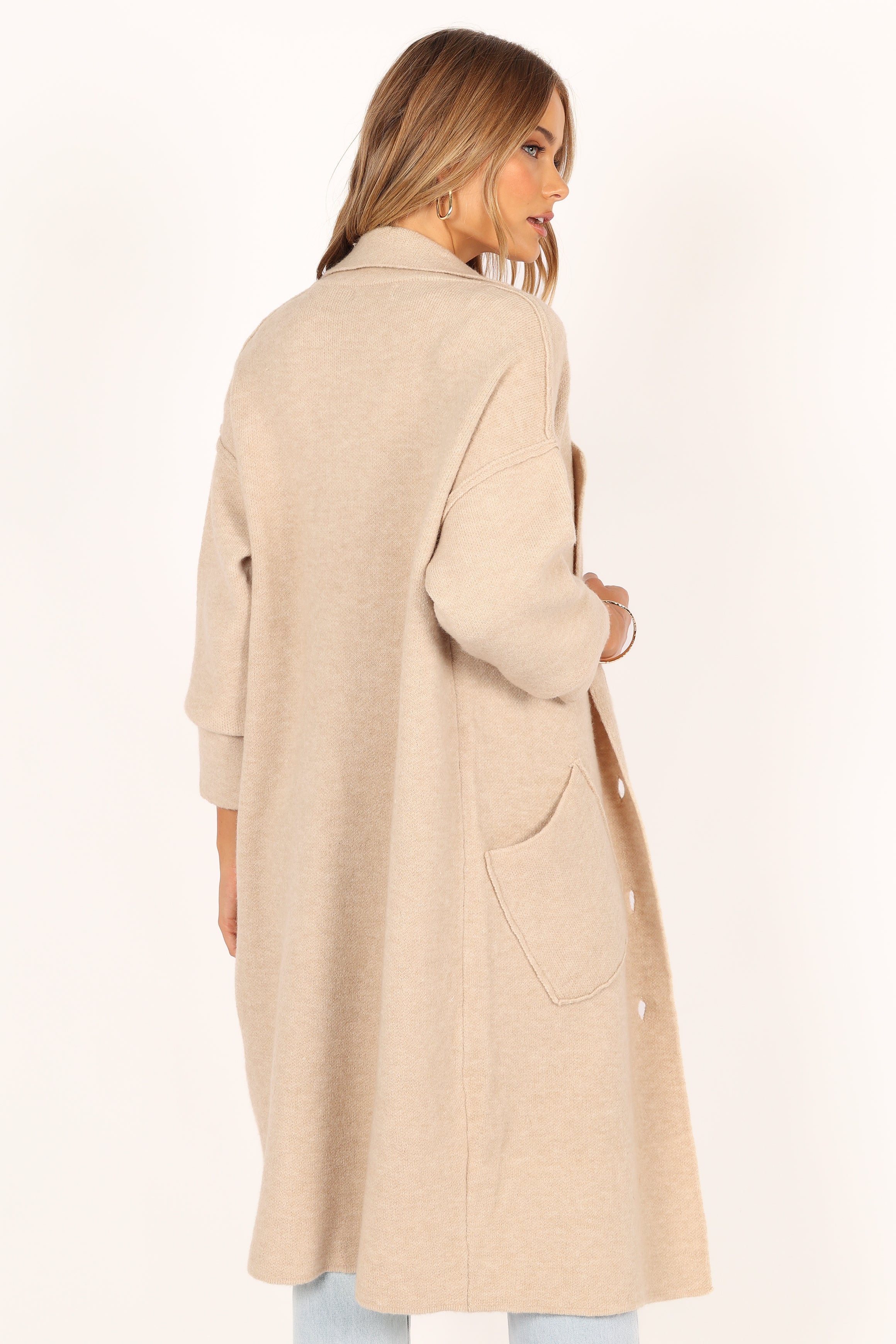 Ivy Button Front Coatigan - Oatmeal