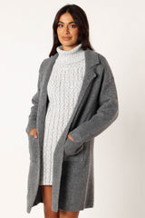 Skylar Open Front Coatigan - Grey