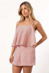 Cambria Romper - Cream Red Stripe