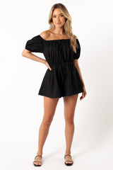 Destiny Off Shoulder Romper - Black