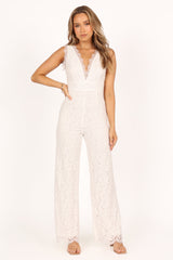 Eloise Lace Jumpsuit - Ivory