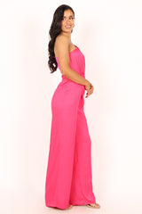 Isabel One Shoulder Jumpsuit - Pink
