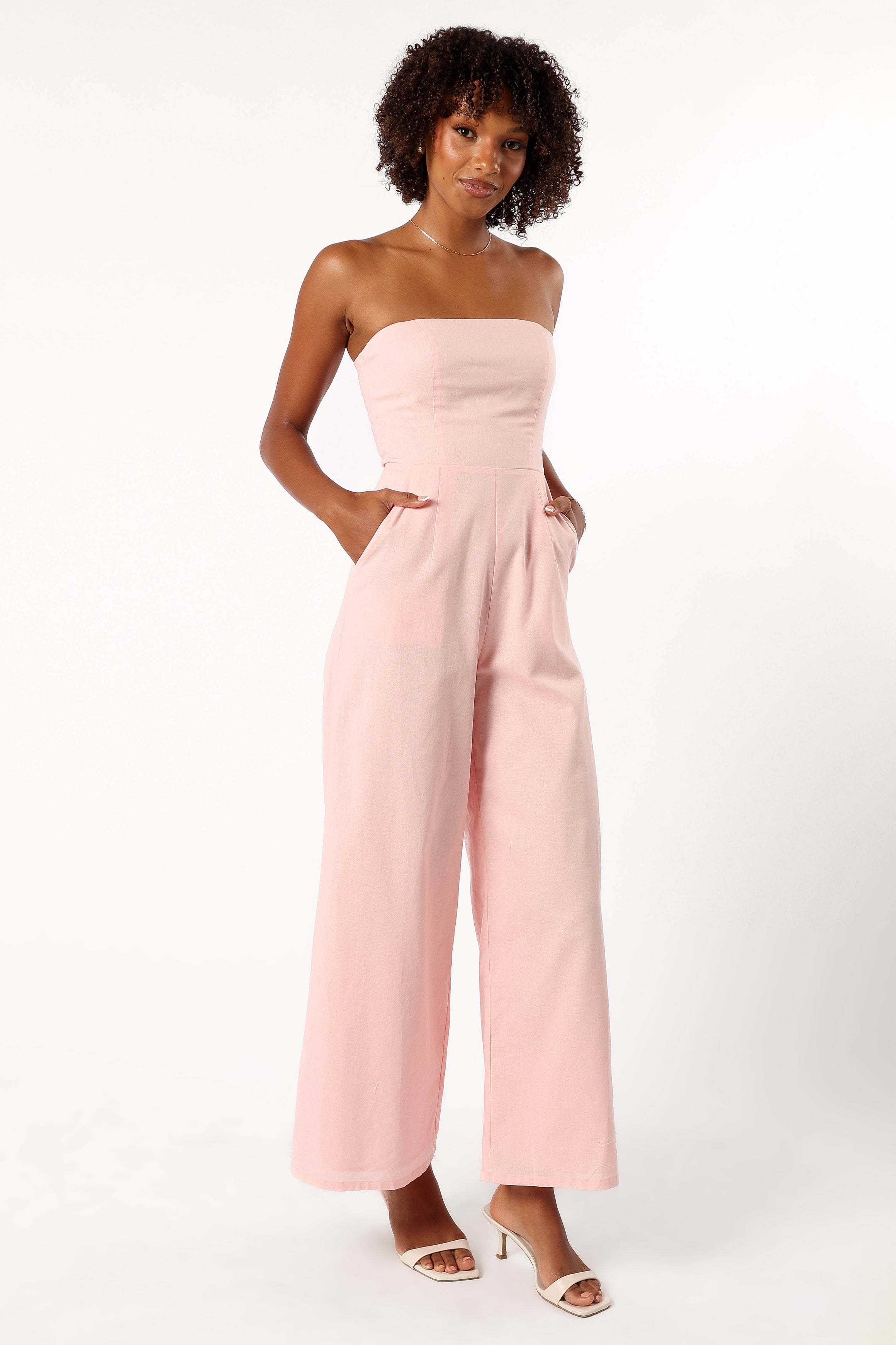 Jodie Strapless Jumpsuit - Pale Pink
