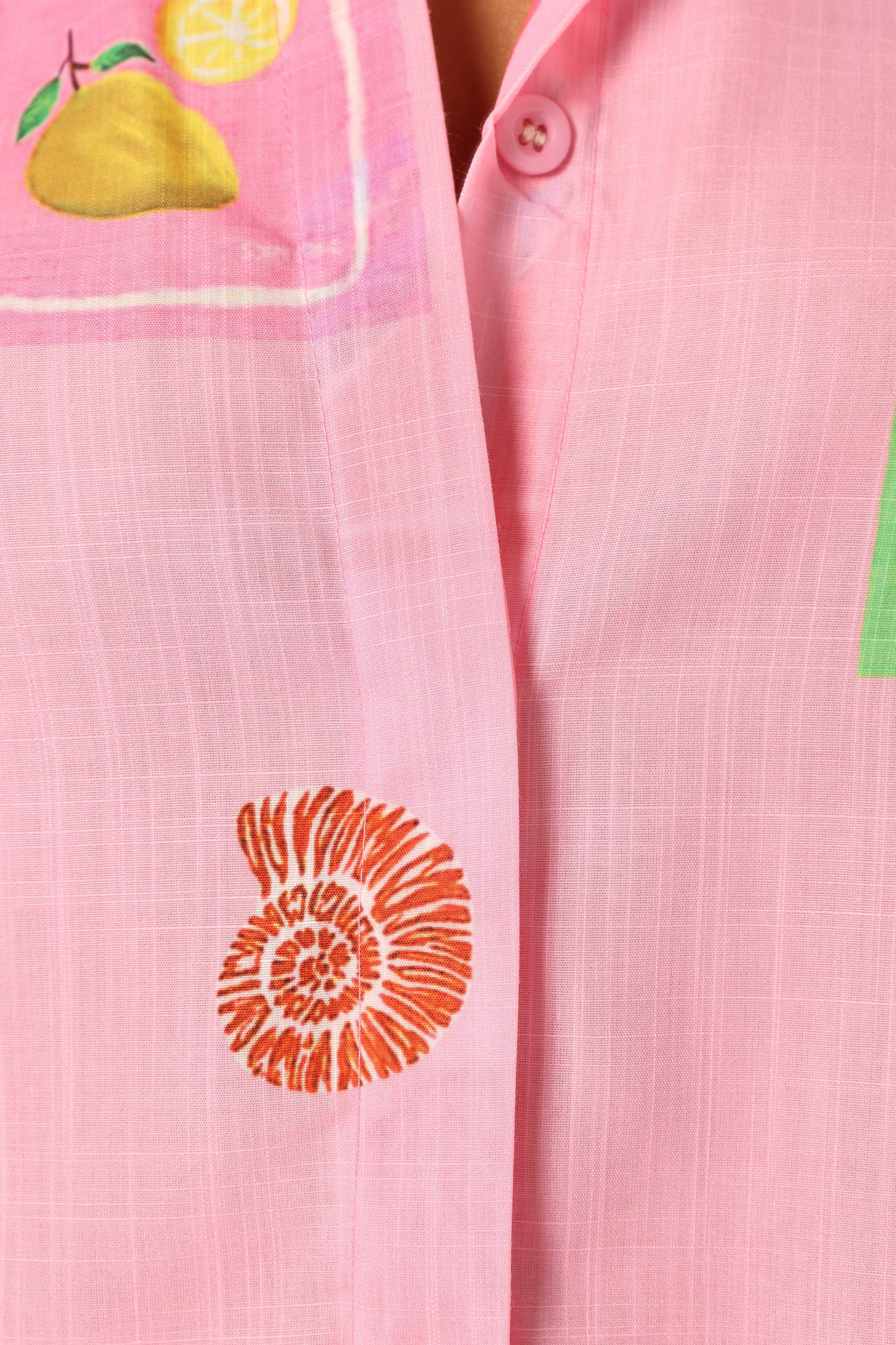 Kellie Romper - Pink Stamp Print