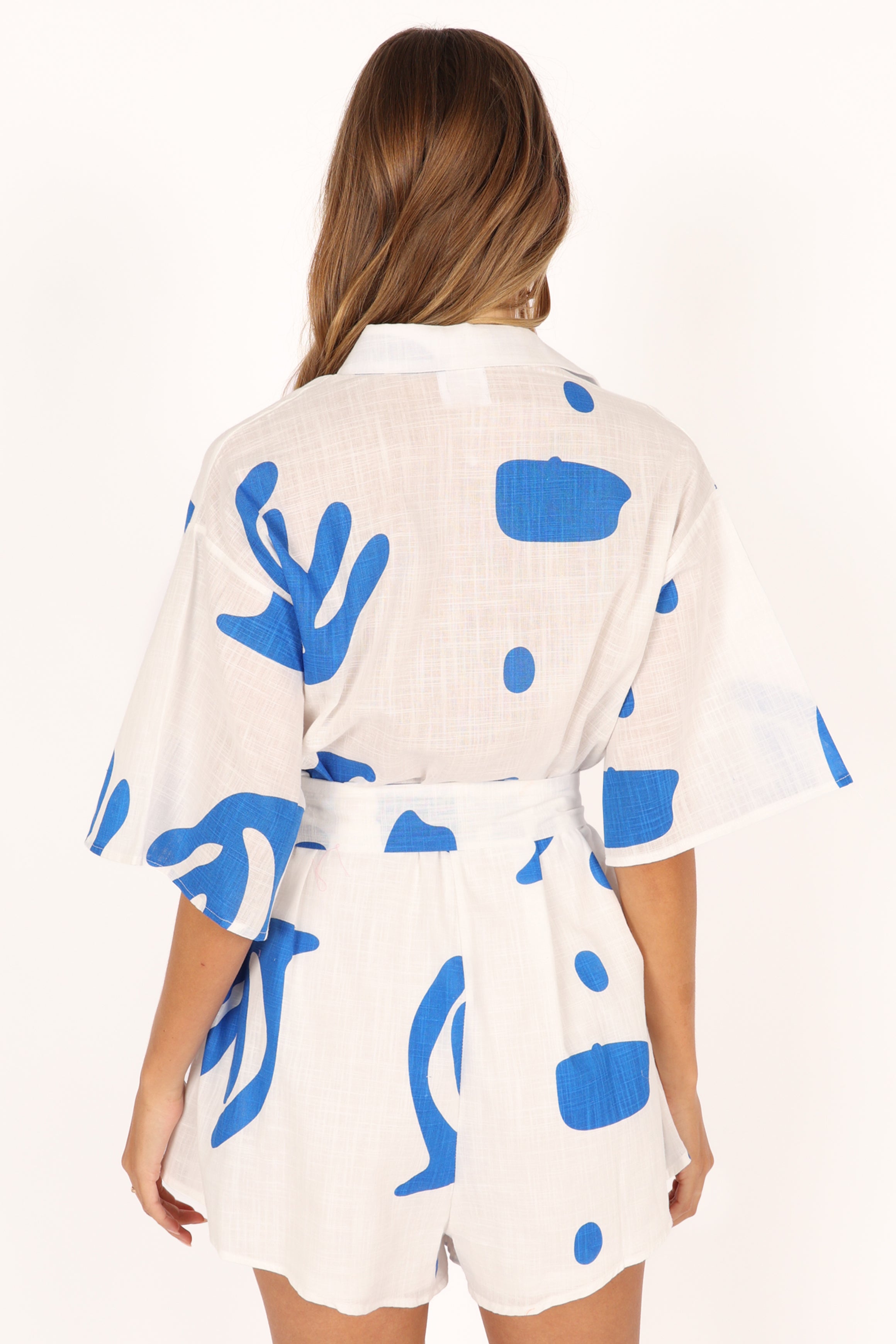 Kellie Romper - White/Blue