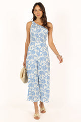 Rae Jumpsuit - Blue Floral