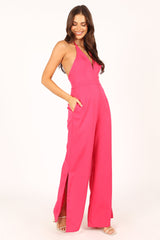 Rumi Wide Leg Jumpsuit - Hot Pink